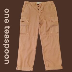 One Teaspoon Peach Cropped Loose Fit Denim. Size 26